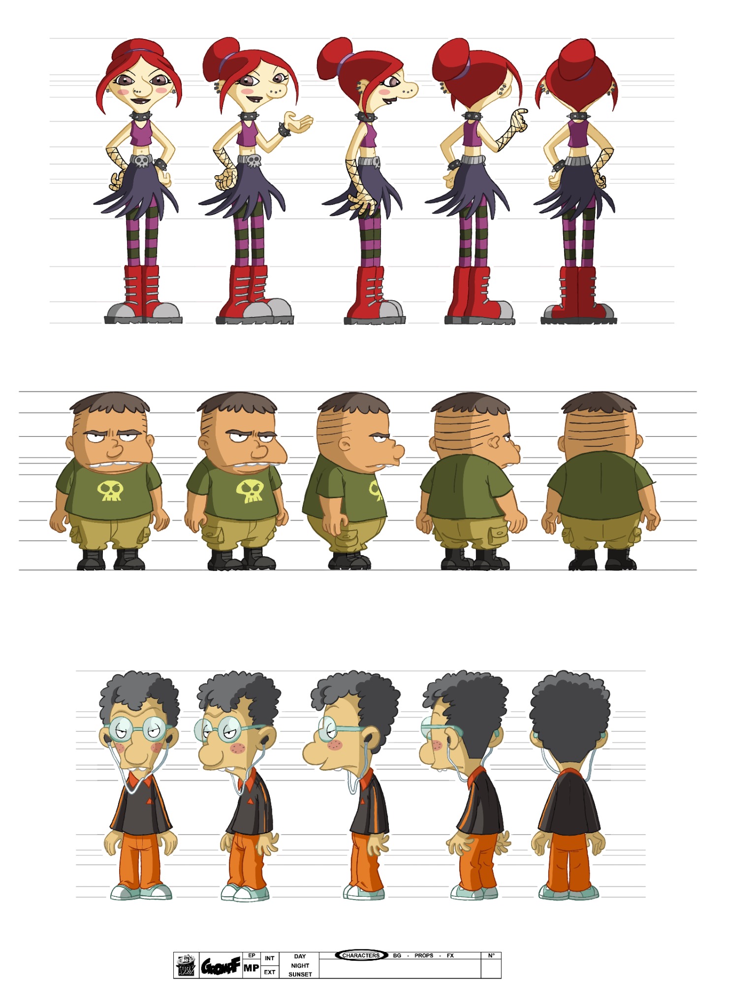 Grompf — Vues de personnages · Planche 1
