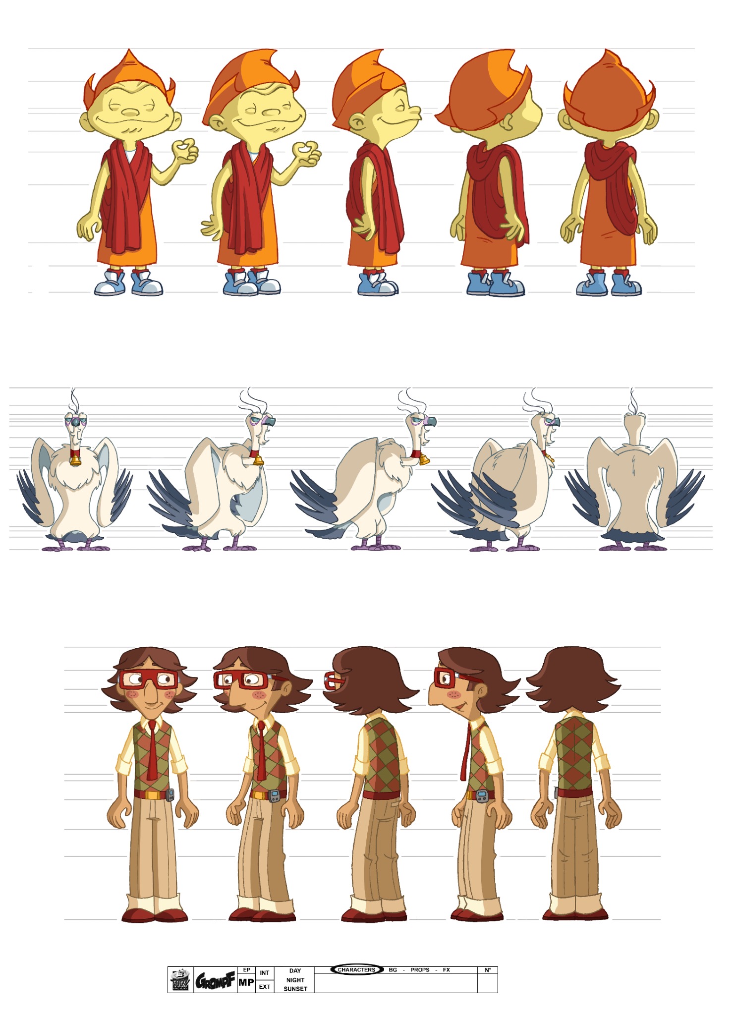 Grompf — Vues de personnages · Planche 2