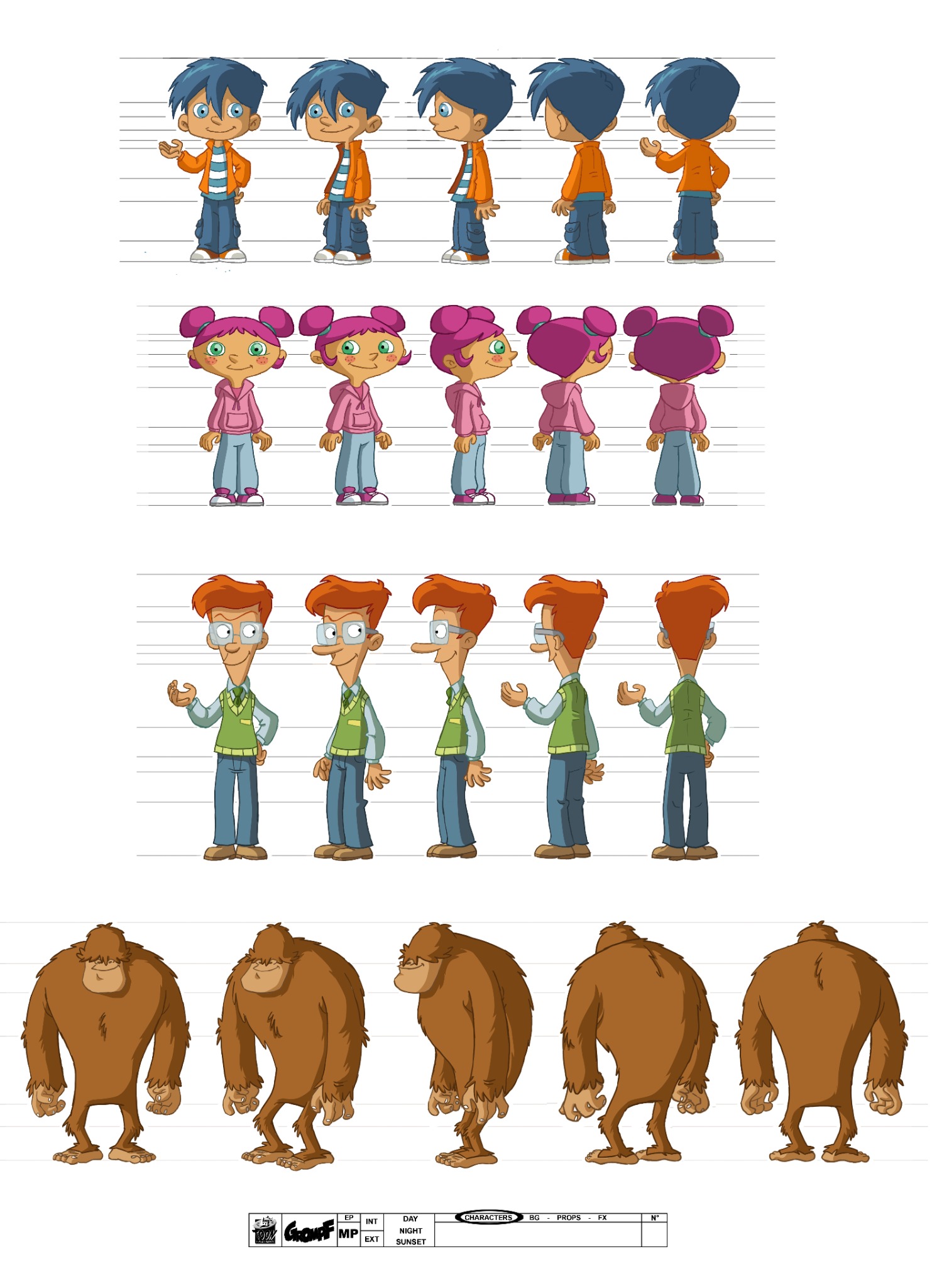 Grompf — Vues de personnages · Planche 3