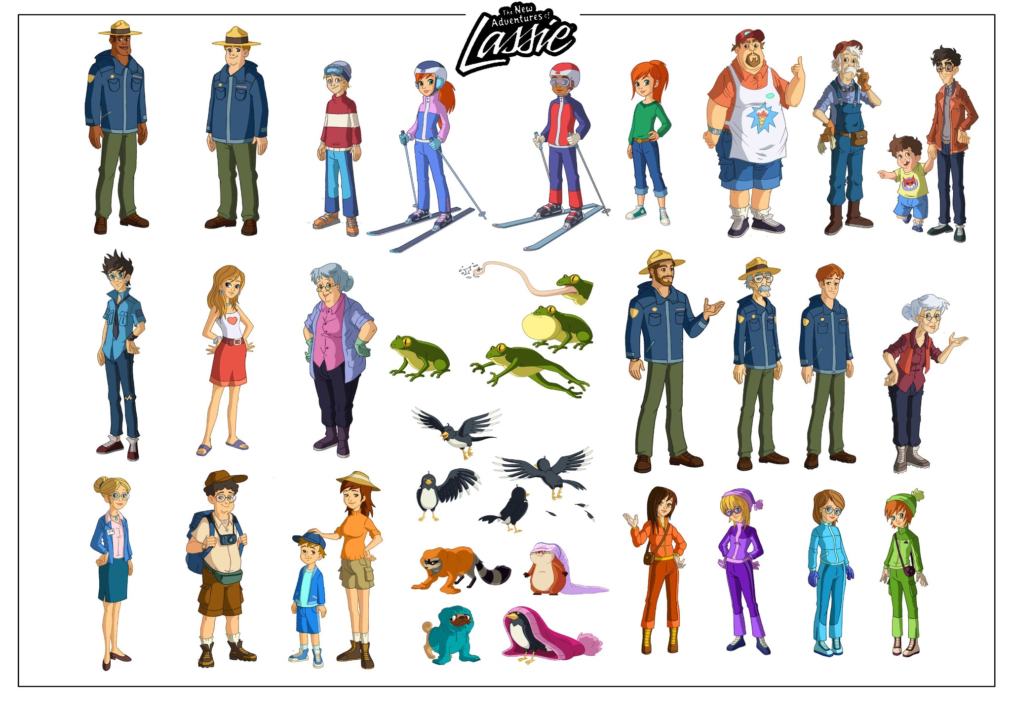 Lassie — Personnages en couleur
