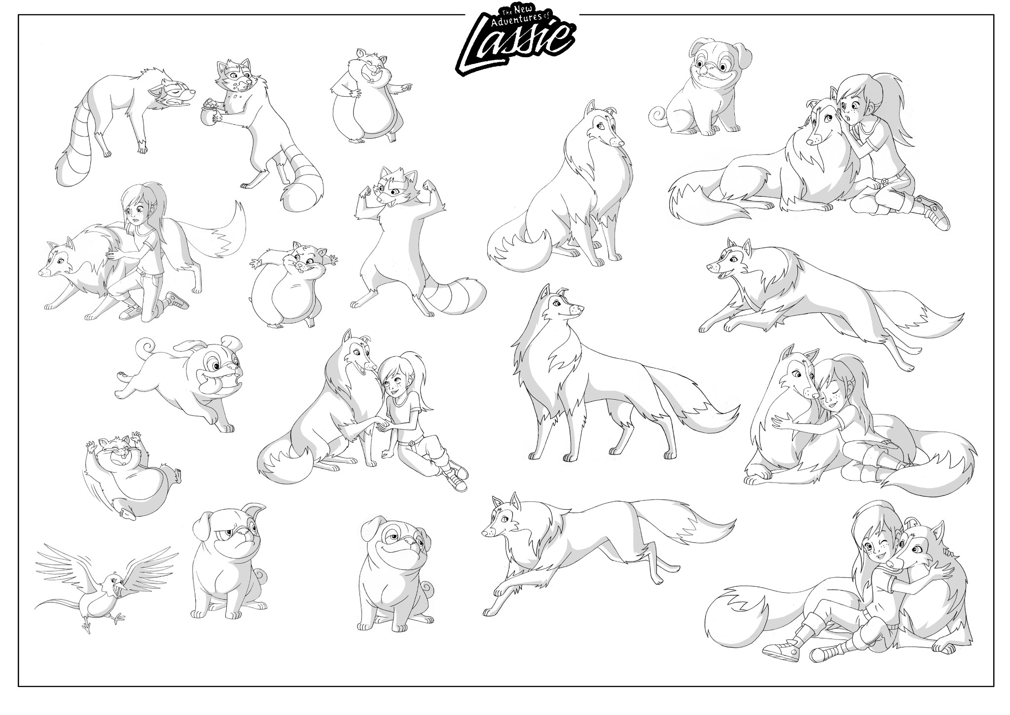 Lassie — Poses et expressions
