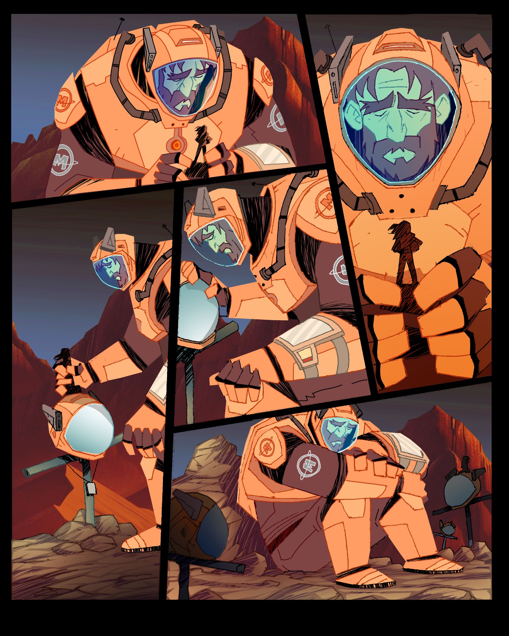 Né sur Mars — Planche de recherche