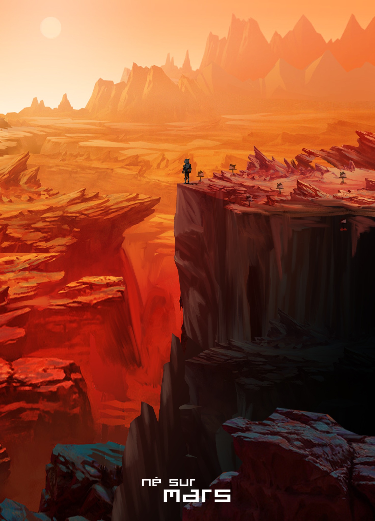 Né sur Mars — Falaises martiennes